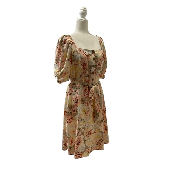 LC Lauren Conrad Chic Bloom Floral Mini Dress Size Large - Picture 4 of 11